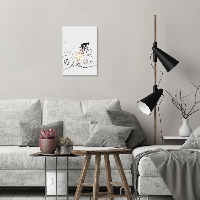Plakat metalowy Geometryczny rower Prezent