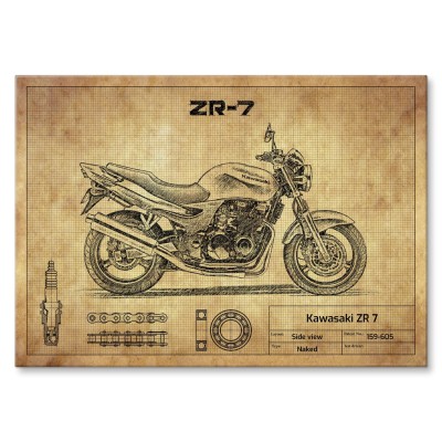 Plakat metalowy Kawasaki ZR 7 Prezent