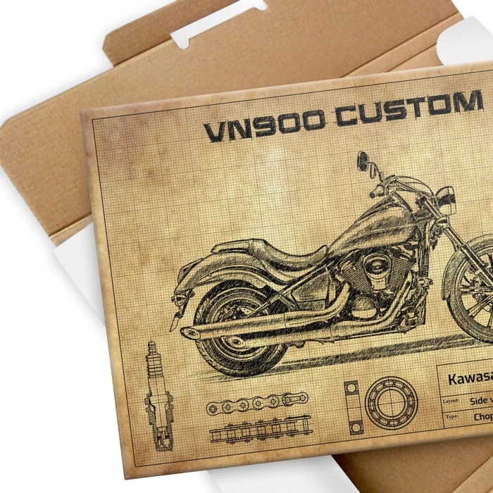 Plakat metalowy Kawasaki VN 900 Custom Prezent