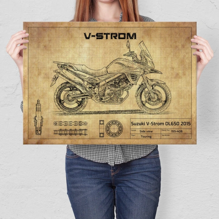 Plakat metalowy Suzuki V-Strom DL650 2015 Prezent