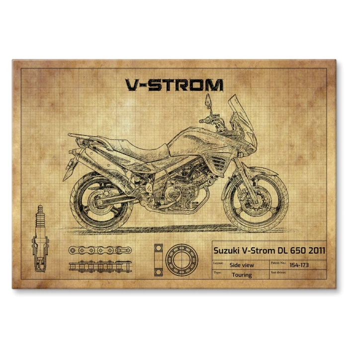 Plakat metalowy Suzuki V-Strom DL 650 2011 Prezent