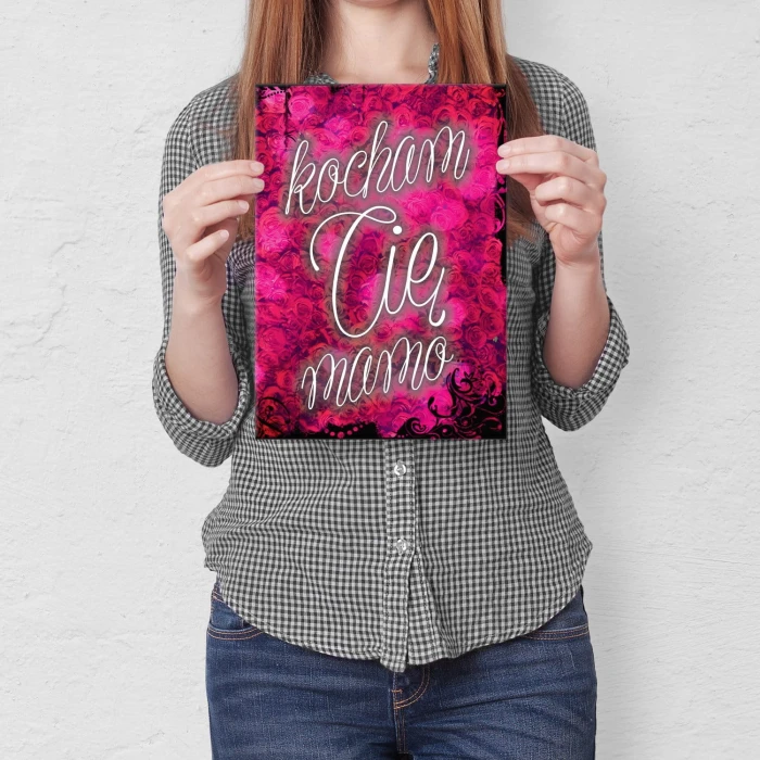 Plakat metalowy Kocham Cię mamo Prezent