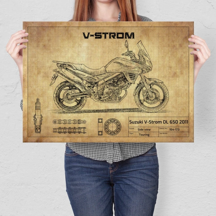 Plakat metalowy Suzuki V-Strom DL 650 2011 Prezent