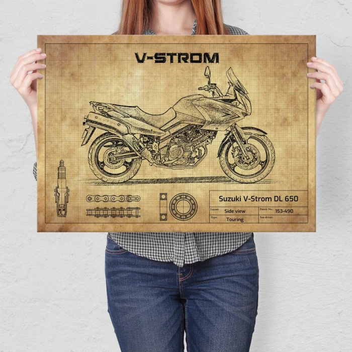 Plakat metalowy Suzuki V-Strom DL 650 Prezent
