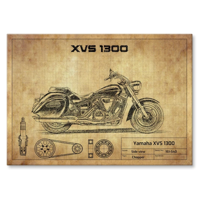 Plakat metalowy Yamaha XVS 1300 Prezent