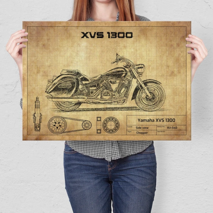 Plakat metalowy Yamaha XVS 1300 Prezent