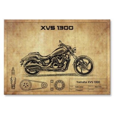Plakat metalowy Yamaha XVS 1300 Prezent