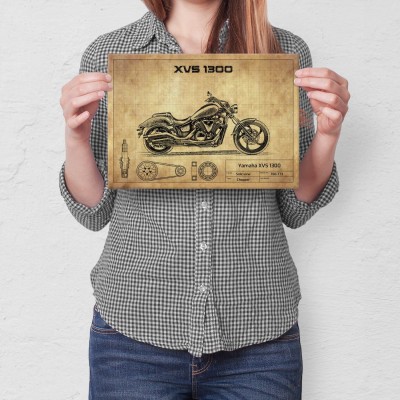 Plakat metalowy Yamaha XVS 1300 Prezent
