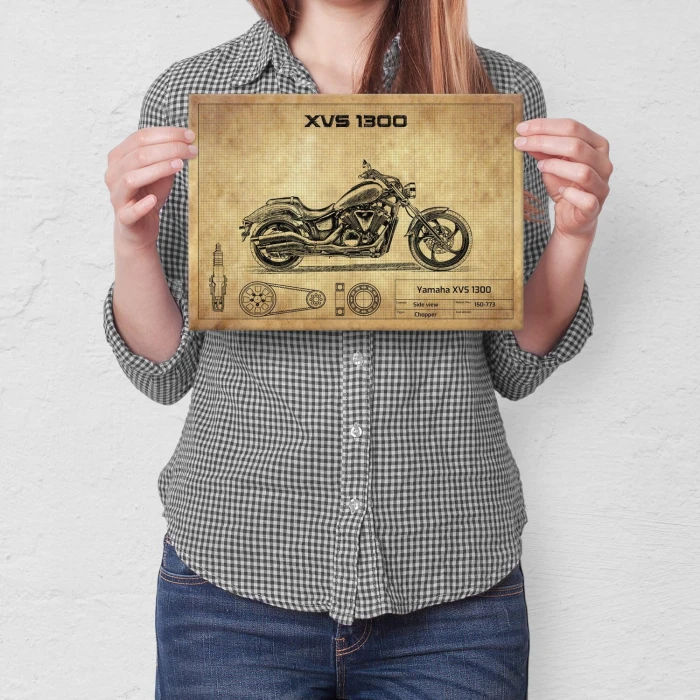 Plakat metalowy Yamaha XVS 1300 Prezent