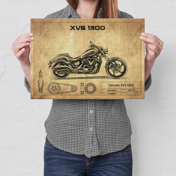 Plakat metalowy Yamaha XVS 1300 Prezent