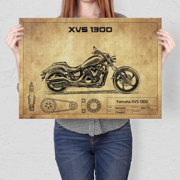 Plakat metalowy Yamaha XVS 1300 Prezent