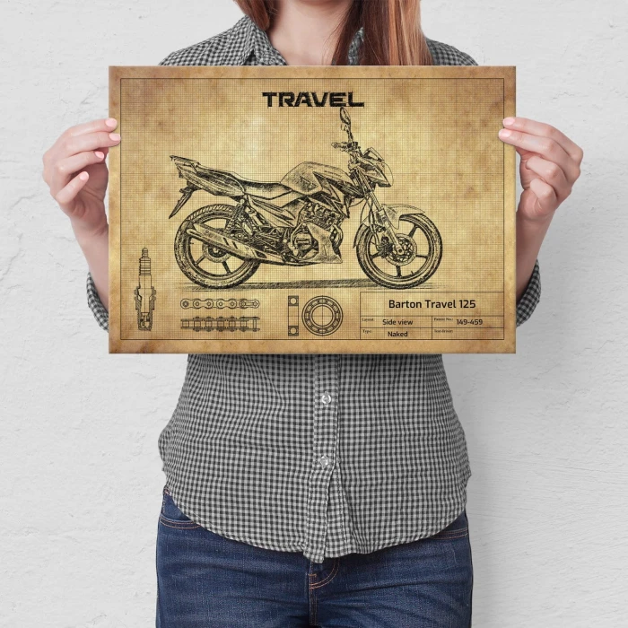 Plakat metalowy Barton Travel 125 Prezent