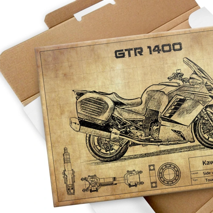Plakat metalowy Kawasaki GTR 1400 Prezent