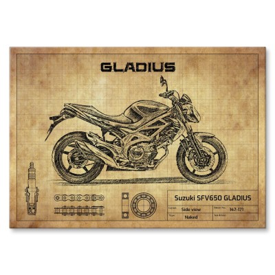Plakat metalowy Suzuki SFV650 GLADIUS Prezent