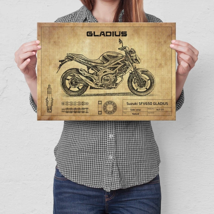 Plakat metalowy Suzuki SFV650 GLADIUS Prezent