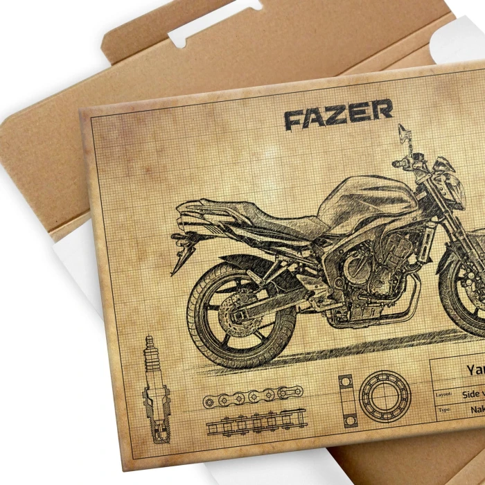 Plakat metalowy Yamaha FZ6 N S2 Prezent