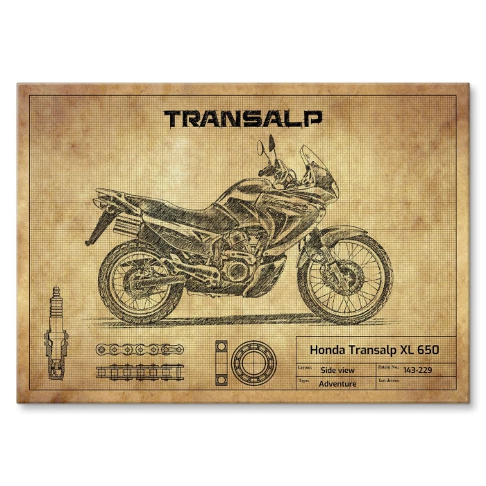 Plakat metalowy Honda Transalp XL 650  Prezent