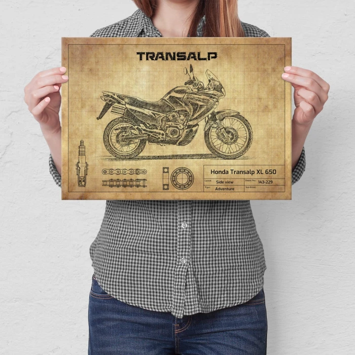 Plakat metalowy Honda Transalp XL 650  Prezent