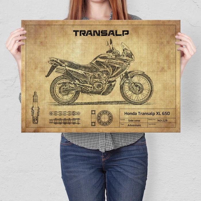 Plakat metalowy Honda Transalp XL 650  Prezent