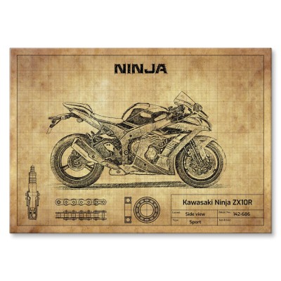 Plakat metalowy Kawasaki Ninja ZX10R Prezent