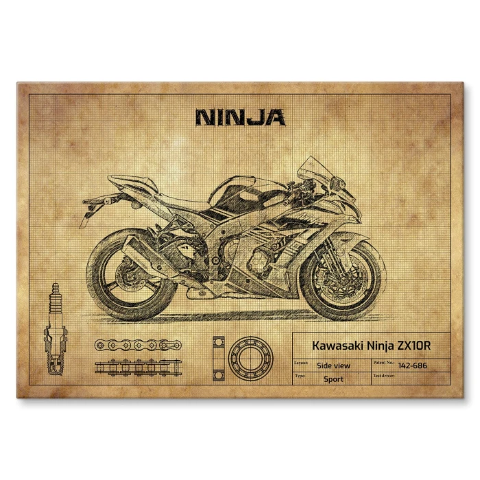 Plakat metalowy Kawasaki Ninja ZX10R Prezent