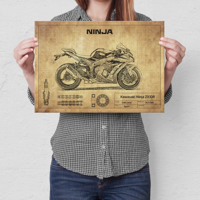 Plakat metalowy Kawasaki Ninja ZX10R Prezent