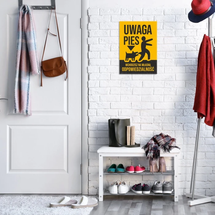 Plakat metalowy Uwaga Pies Prezent