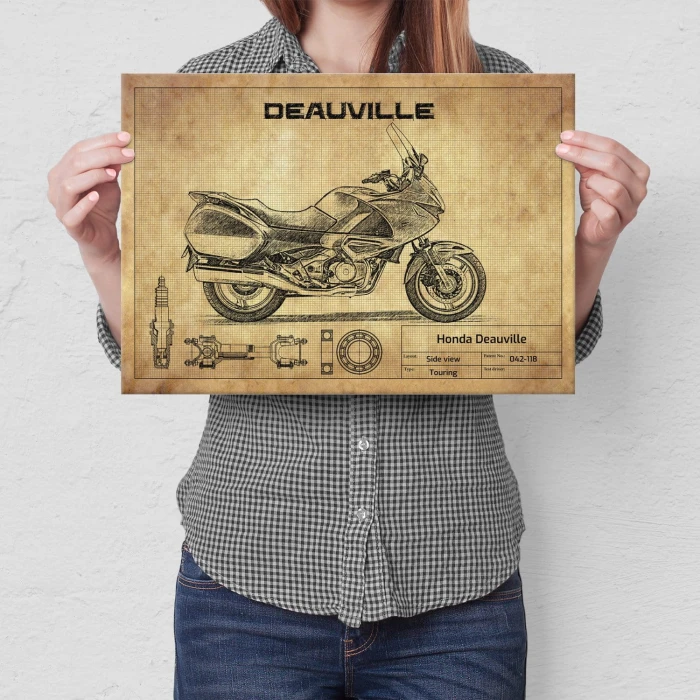 Plakat metalowy Honda Deauville Prezent