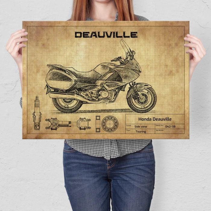 Plakat metalowy Honda Deauville Prezent