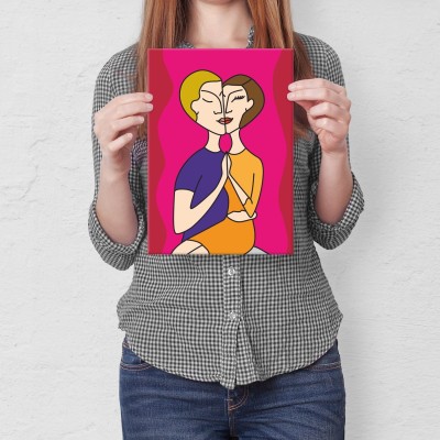 Plakat metalowy popart love Prezent