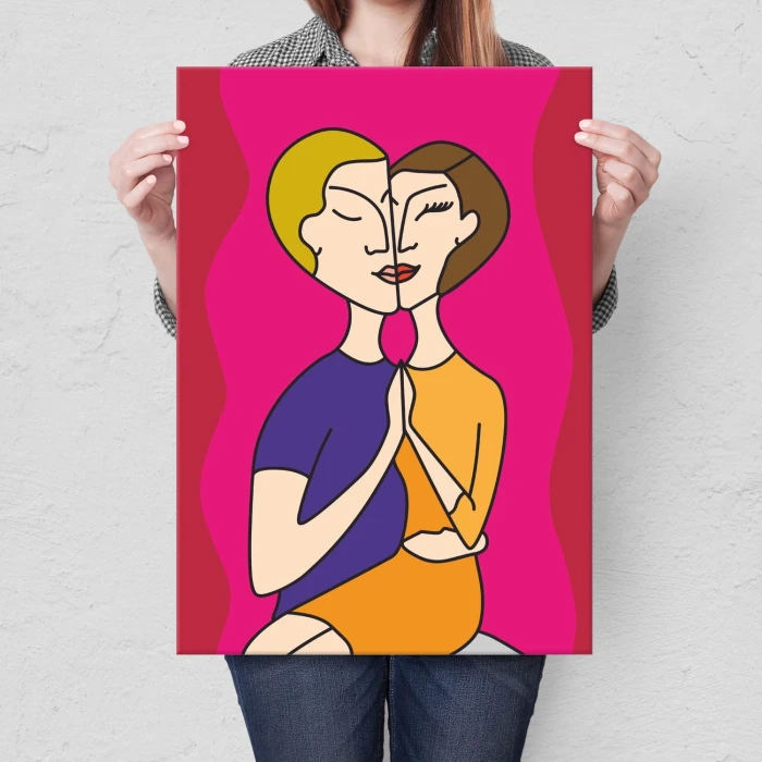 Plakat metalowy popart love Prezent