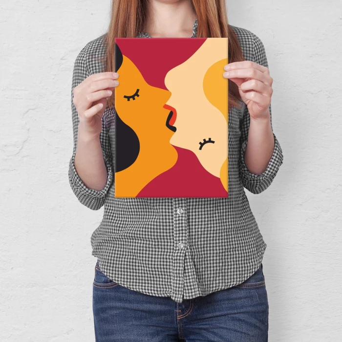 Plakat metalowy popart kiccing girls Prezent