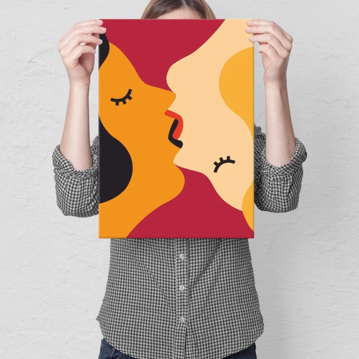 Plakat metalowy popart kiccing girls Prezent