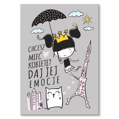 Plakat metalowy Chcesz mieć kobietę Prezent