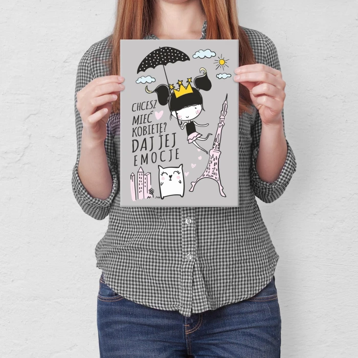 Plakat metalowy Chcesz mieć kobietę Prezent