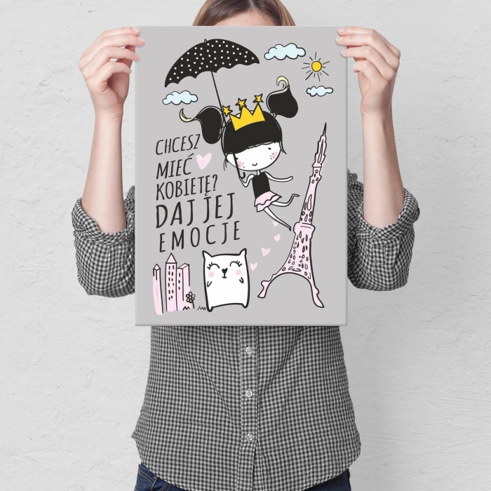 Plakat metalowy Chcesz mieć kobietę Prezent