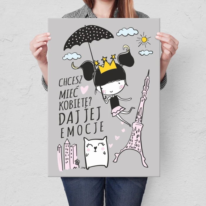 Plakat metalowy Chcesz mieć kobietę Prezent