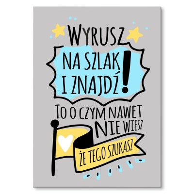 Plakat metalowy Wyrusz na szlak Prezent