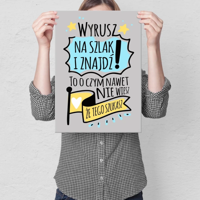 Plakat metalowy Wyrusz na szlak Prezent