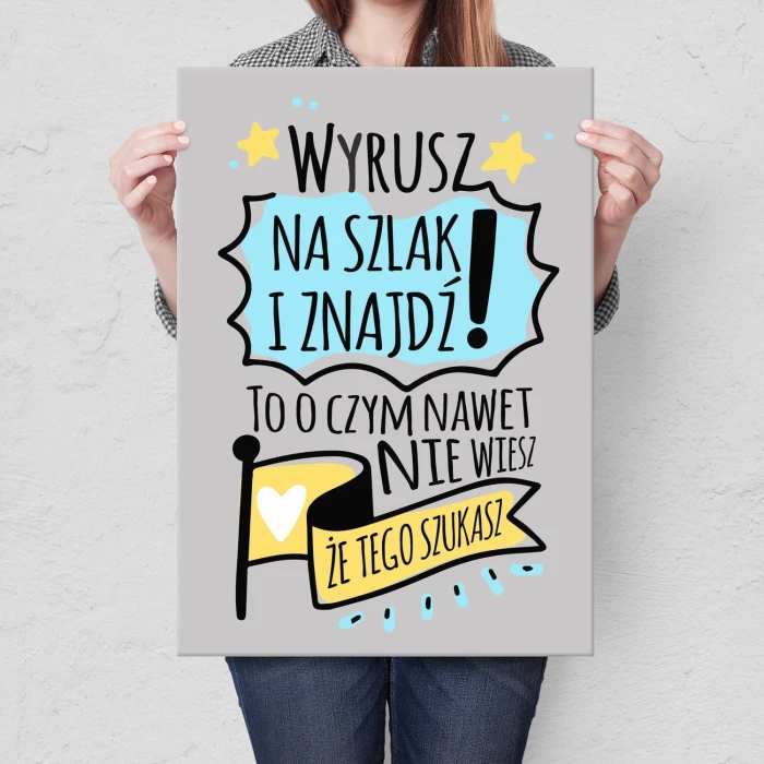 Plakat metalowy Wyrusz na szlak Prezent