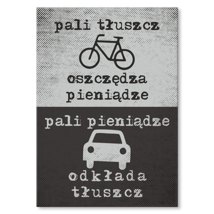 Plakat metalowy Rower vs samochód Prezent