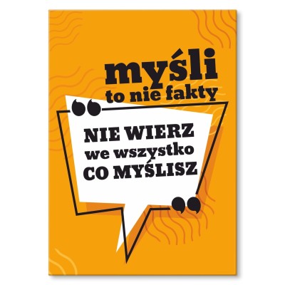 Plakat metalowy Myśli to nie fakty Prezent