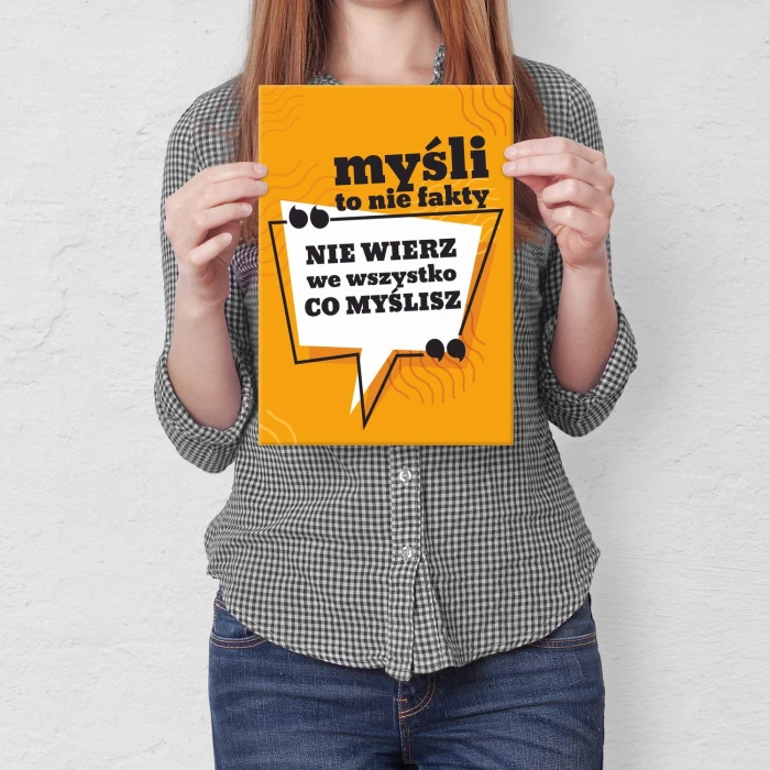 Plakat metalowy Myśli to nie fakty Prezent