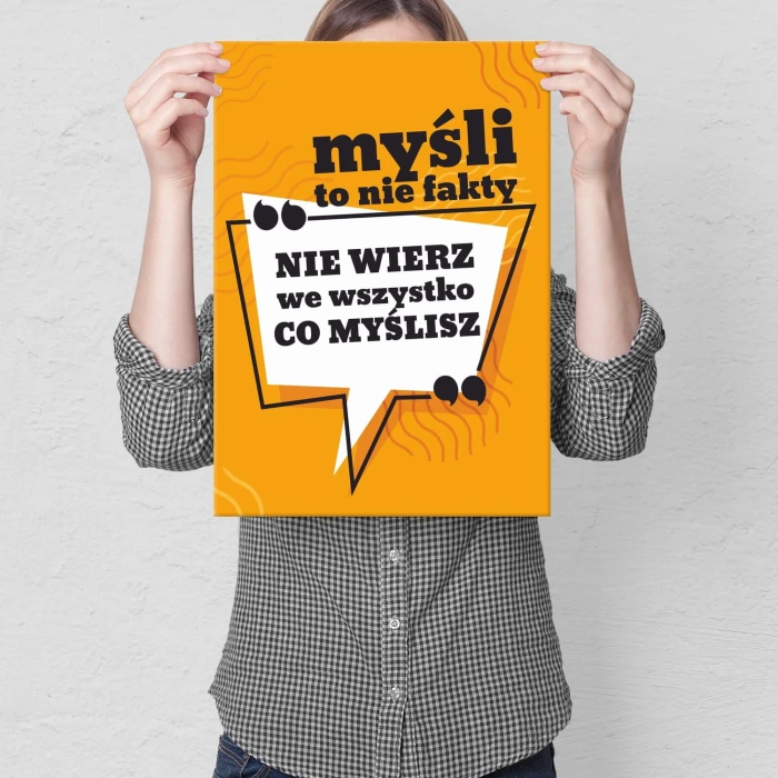 Plakat metalowy Myśli to nie fakty Prezent