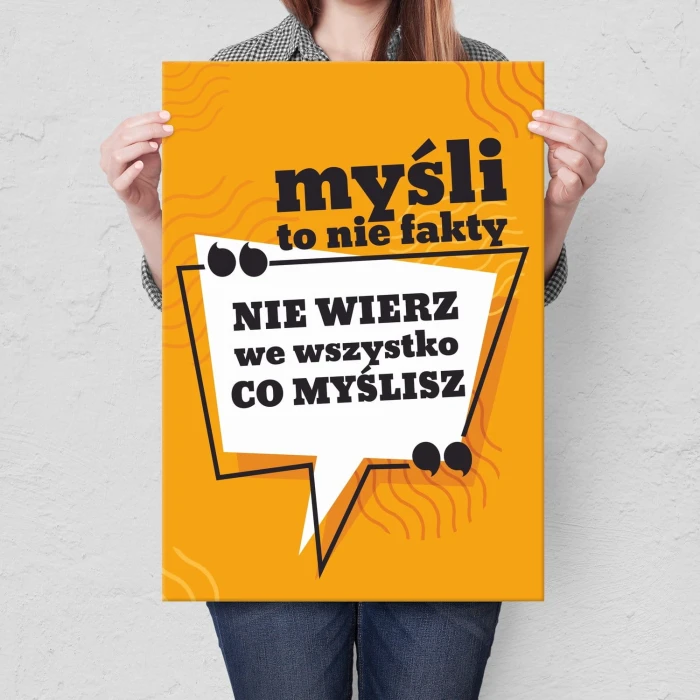 Plakat metalowy Myśli to nie fakty Prezent