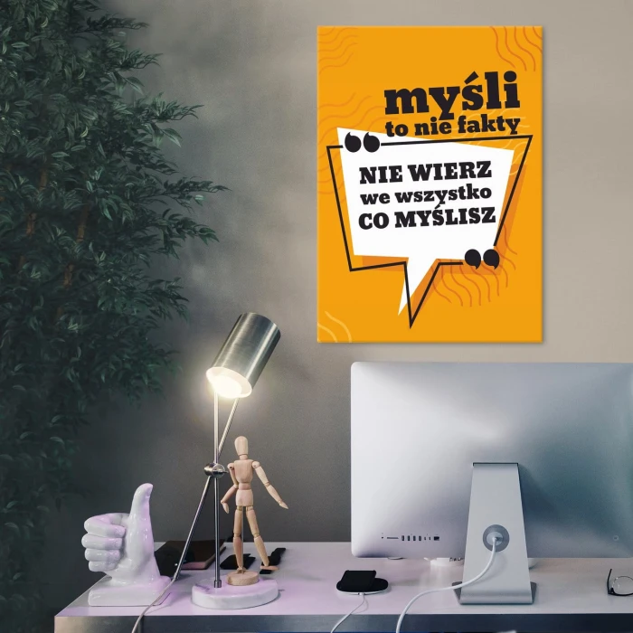 Plakat metalowy Myśli to nie fakty Prezent