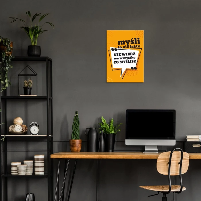 Plakat metalowy Myśli to nie fakty Prezent