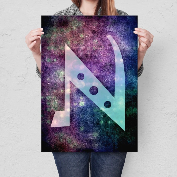Plakat metalowy Litera N Prezent