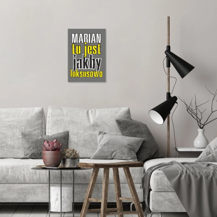 Plakat metalowy Marian tu jest luksusowo Prezent