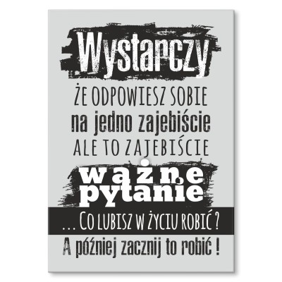 Plakat metalowy Zajebiście ważne pytanie Prezent